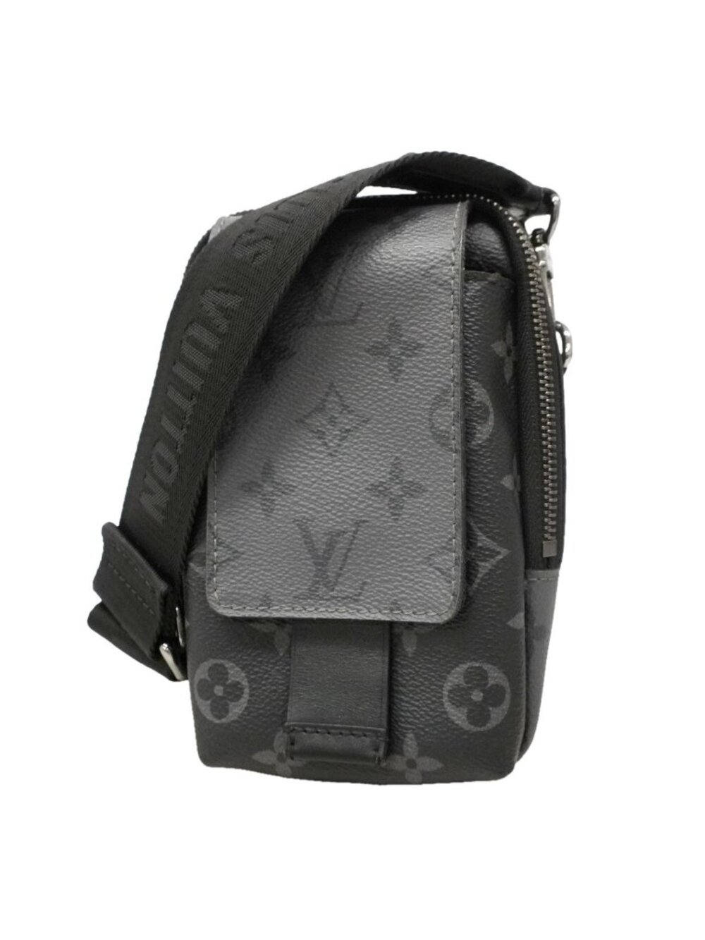 Louis Vuitton Shoulder Bag Monogram Eclipse Reverse Double Phone Pouch Black